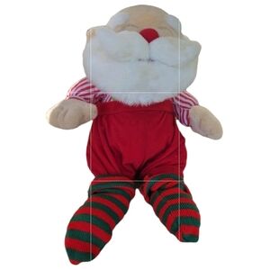 Vintage Santa Claus Plush Stuffed Christmas Doll Music Box Not Tested Holiday